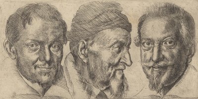Tři portréty možná představující Camillo Graffic, Ercole Pedemonte a Antoni ..., ca. 1620-30. od Ottavio Mario Leoni