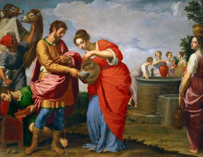 Rebecca a Eliezer u studny - Ottavio Vannini (1585-1643). Olej na plátně, c. 1626. Rozměr : 120x154 cm. Uměleckohistorické muzeum, Vienne od Ottavio Vannini