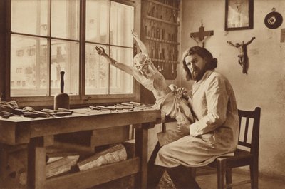 Dílna řezbářů v Oberammergau, Alois Lang, představitel Krista v pašijové hře 1930 od Otto Ballerstedt