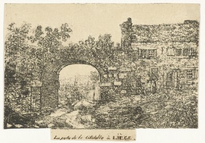 Citadelpoort te Luik Brána Citadely v Lutychu (název na objektu) od Otto Baron Howen