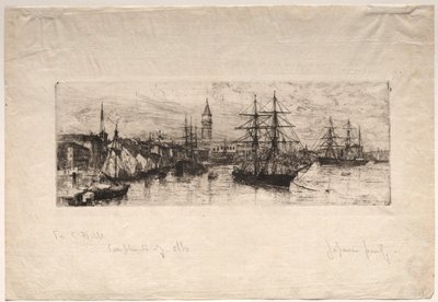 Lodní doprava a vévodský palác, 1880. od Otto H. Bacher