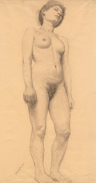 Stojící ženský akt, pravděpodobně 1878-79. od Otto H. Bacher