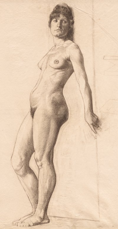 Stojící nahá modelka. od Otto H. Bacher
