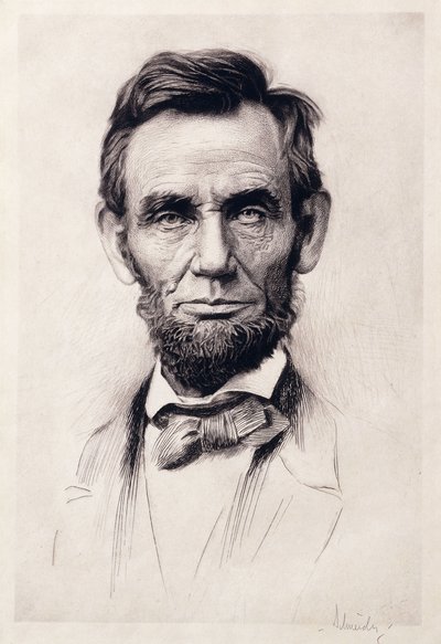 Portrét Lincolna (rytina) od Otto Henry Schneider