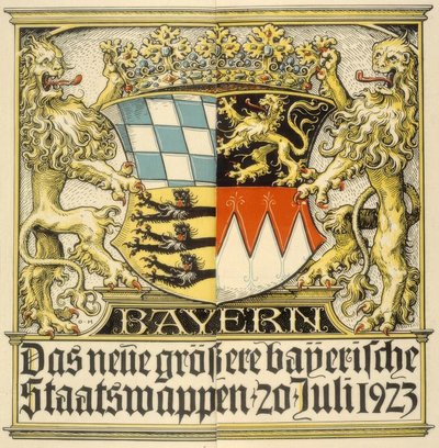 Nový větší bavorský státní znak, 20. července 1923 od Otto Hupp