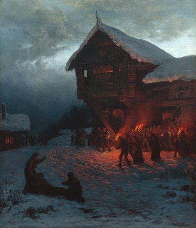 Bojujte na vánočním svátku v Mnichově od Otto Ludvig Sinding