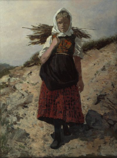 Nasbírané palivové dříví (olej na plátně) od Otto Ludvig Sinding