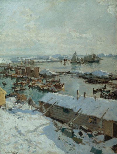 V přístavu Svolvaer od Otto Ludvig Sinding