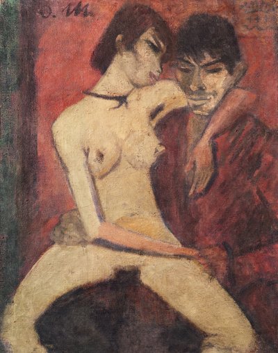 Sedící Gipsy Lovers, 1922 (viz 274040 pro druhou stranu) od Otto Mueller