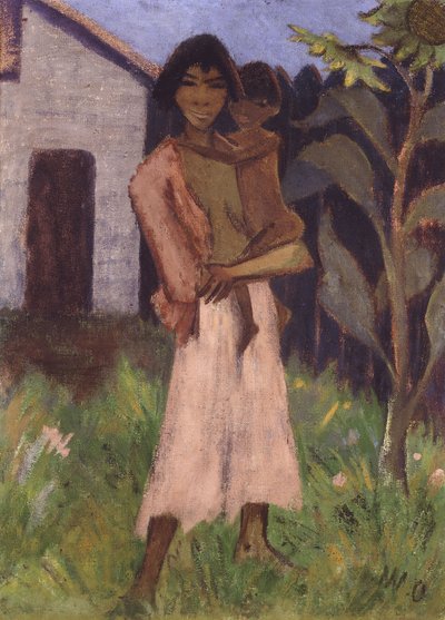 Stojící Cikán s dětmi; Stojící cikánka s dítětem, 1927 od Otto Mueller