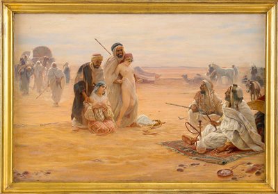 Le marche aux esclaves - Trh s otroky - Obraz Otto Pilného (1866-1936), Olej na plátně 1910 (80x120cm) - Soukromá sbírka od Otto Pilny
