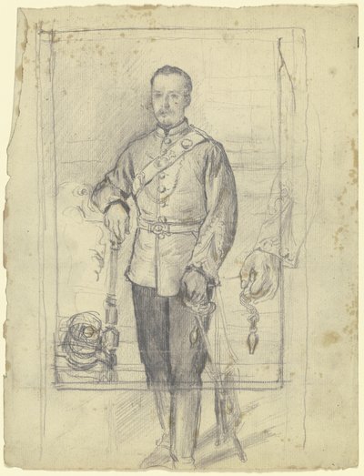 Portrét muže v uniformě od Otto Scholderer
