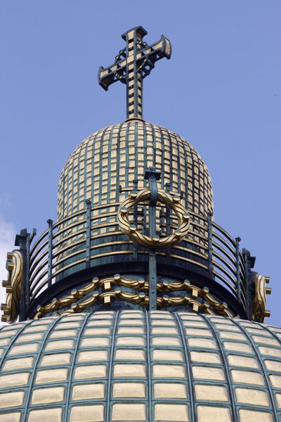 Am Steinhof (kostel sv. Leopolda) - kopule kostela, Vídeň, Rakousko (foto) od Otto Wagner