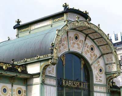 Pavilon Otto Wagnera na náměstí Karlsplatz od Otto Wagner