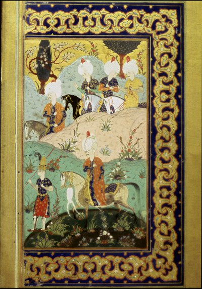 Osmanská říše: reprezentace sultána Selima I. zvaného Hrozný (1470-1520) na koni. Miniatura z „Divanu“ (sbírka básní) sultána Selima I. (paní FY1330, fol. 27) 16. století. Istanbul, Univerzitní knihovna od Ottoman School