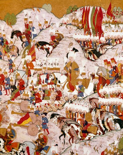 Reprezentace bitvy u Moháče dne 29. 8. 1526, detail (miniatura od Ottoman School