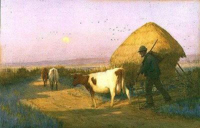 Drover homeward Bound (akvarel) od Owen Baxter Morgan