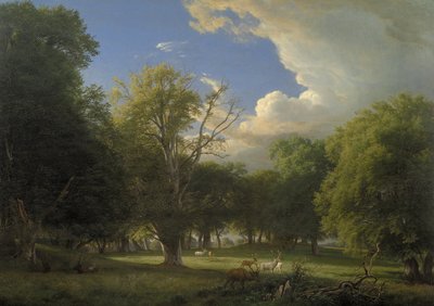 Letní odpoledne s přeháňkou. Deer Park v Jægersborgu severně od Kodaně od P.C. Skovgaard