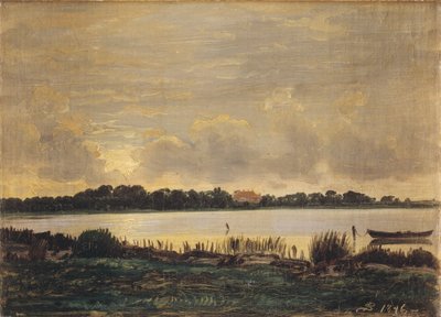 Pohled přes Præstø Fiord směrem k panství Nysø od P.C. Skovgaard