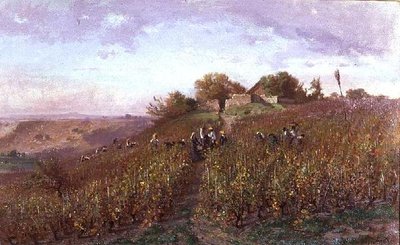 Vinobraní na svazích Arve od P.E. Rischgitz