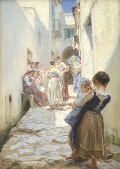 Ulice v Torello, Itálie od Peder Severin Krøyer