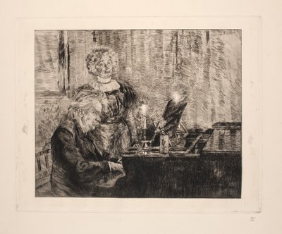 Edvard a Nina Griegovi u klavíru od Peder Severin Krøyer
