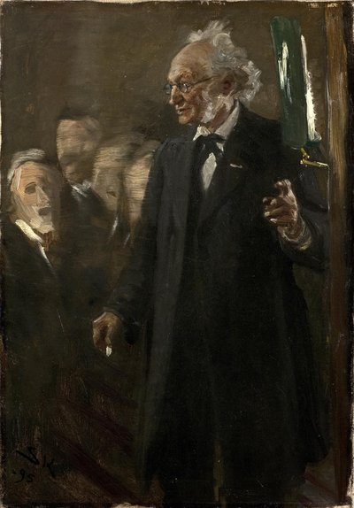 Profesor zoologie Japetus Steenstrup přednáší od Peder Severin Krøyer