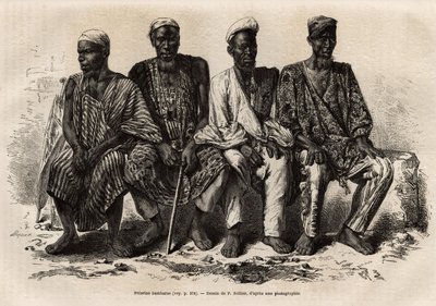 Pelerins Bambaras (mollem nebo muslimští náboženští vůdci), respektující všechny populace, které se snaží moralizovat, vyrábějí grisgris a praktikují trochu medicíny, velmi zaměstnaní jako nositelé zpráv a pro předběžné opatření míru, zde, během s od P. (after) Sellier