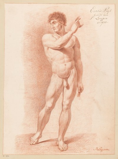 Stojící mužský akt, při pohledu zepředu (1. cena 1815) od P. Luypen