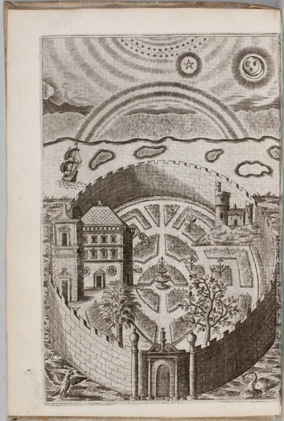 Ilustrace z „Partheneia Sacra: Aneb Tajemná a lahodná zahrada posvátného Parthena symbolicky vysazená a obohacená zbožnými zařízeními a emblémy pro zábavu zbožných duší“, od Henryho Hawkinse, 1633 od P. van Langeren
