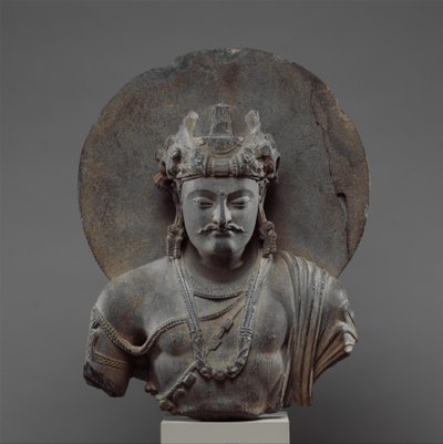 Busta bódhisattvy Šákjamuniho, 3.–4. století (břidlice) od Pakistani School