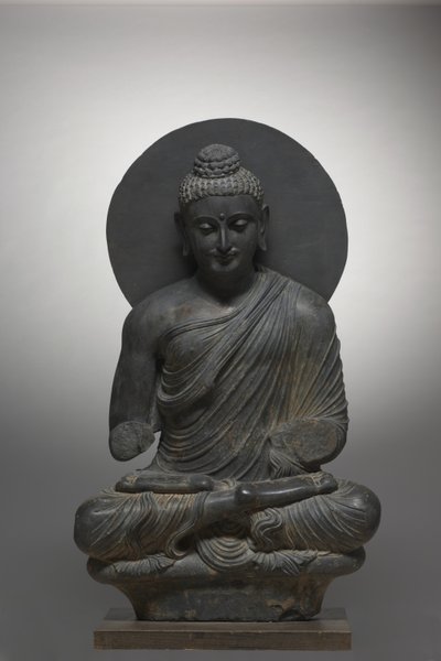 Sedící Buddha, z Gandhara, Kushan období, 1. polovina 3. století od Pakistani School