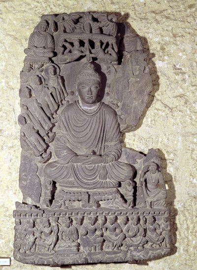 Sedící Buddha v meditaci, 1.-4 od Pakistani School