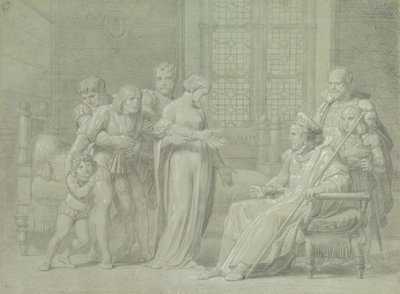 Francouzský král Karel VIII. s umírajícím Gianem Galeazzem Sforzou v Pavii, 1775-1860. od Palagi Filippo Pelagio