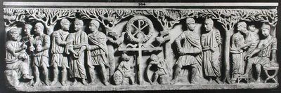 Křesťanský sarkofág, zobrazující scény ze života Krista (mramor) od Paleo Christian