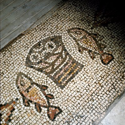 Zázrak ryb a chleba, mozaika 4. nebo 5. století od Paleo Christian