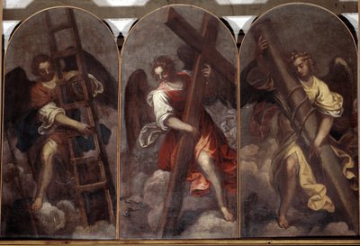 Andělé držící nástroje vášně (Malba od Palma Il Giovane