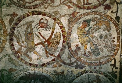 Znamení zvěrokruhu z mozaikové podlahy (mozaika) od Pantaleone Pantaleone