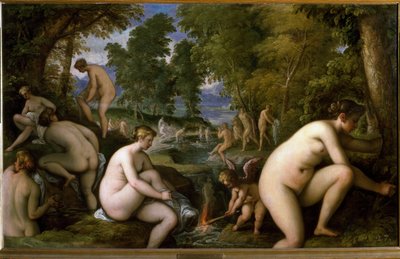 Amore letheo (koupající se nahé ženy) (Malování od Paolo  Fiammingo