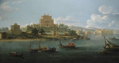 Pohled na Villa Costaguti a Villa Pamphilj mezi Anzio a Nettuno. od Paolo Anesi