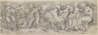 Opilý satyr a putti od Paolo Farinati