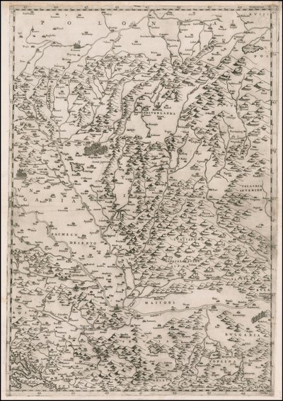 Mapa Transylvánie z roku 1513, Paolo Forlani od Paolo Forlani