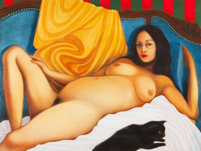 Barbara a býčí bojovník, 2016 (olej na dřevěné desce) od Paolo Perfranceschi