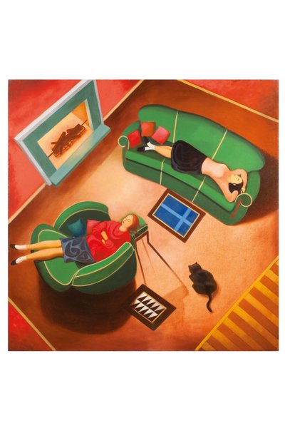 Laura a Donna, 2016 (olej na dřevěné desce) od Paolo Perfranceschi