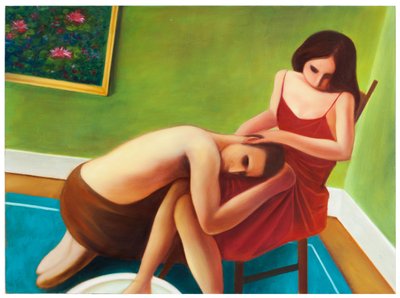 Mythologica n°2: Antigona, 2025 (olej na dřevěné desce) od Paolo Perfranceschi