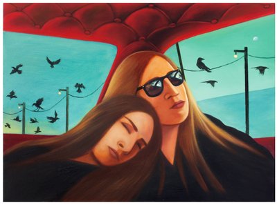 Mythologica n°4: Artemis, 2025 (olej na dřevěné desce) od Paolo Perfranceschi