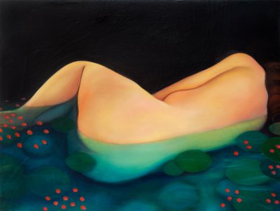 Nightswimming, 2019 (olej na dřevěné desce) od Paolo Perfranceschi