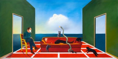 Terapie, 2021 (olej na dřevěné desce) od Paolo Perfranceschi