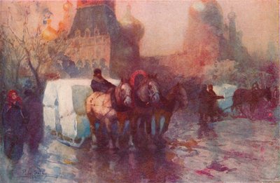 Nošení ledu v Moskvě, c19. století od Paolo Sala