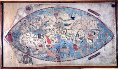 Mapa světa Paola Toscanelliho (1397 - 1497). 1457. Tato mapa představuje evropský obraz Země před objevením velkých kontinentů. Knihovna Nazionale Florence od Paolo Toscanelli